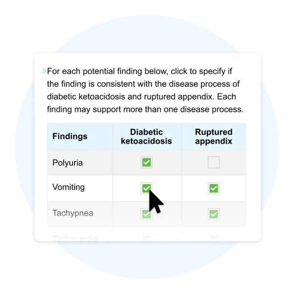 Image of matrix grid question for the Next Generation NCLEX from the NCLEX-RN QBank.