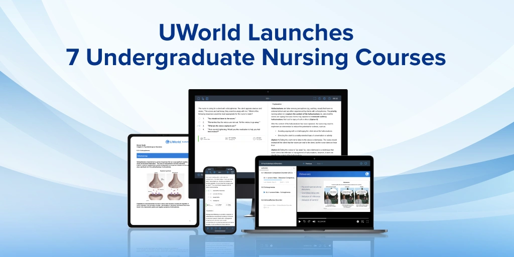 UWorld Nursing course content on multiple devices